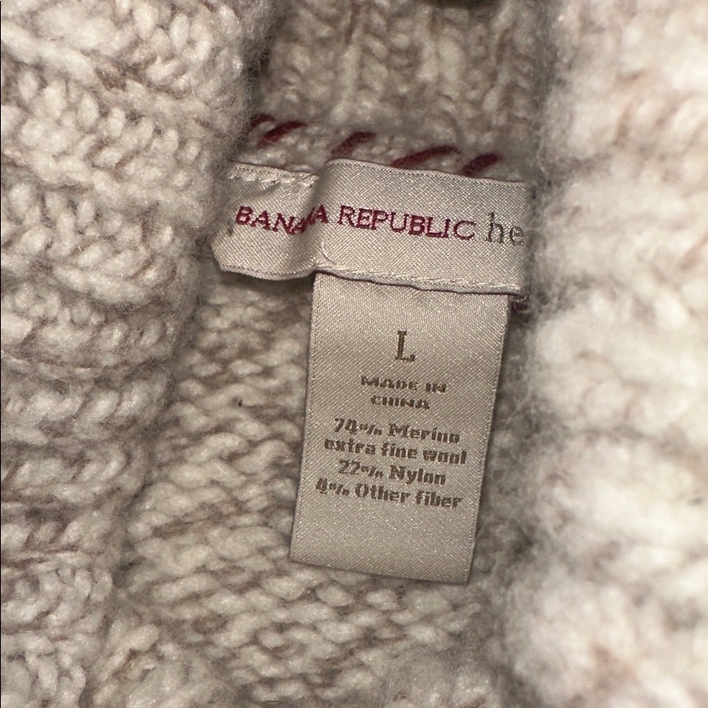 Banana Republic Heritage Wool Taupe Cowl Neck Sweater - Picture 6 of 10